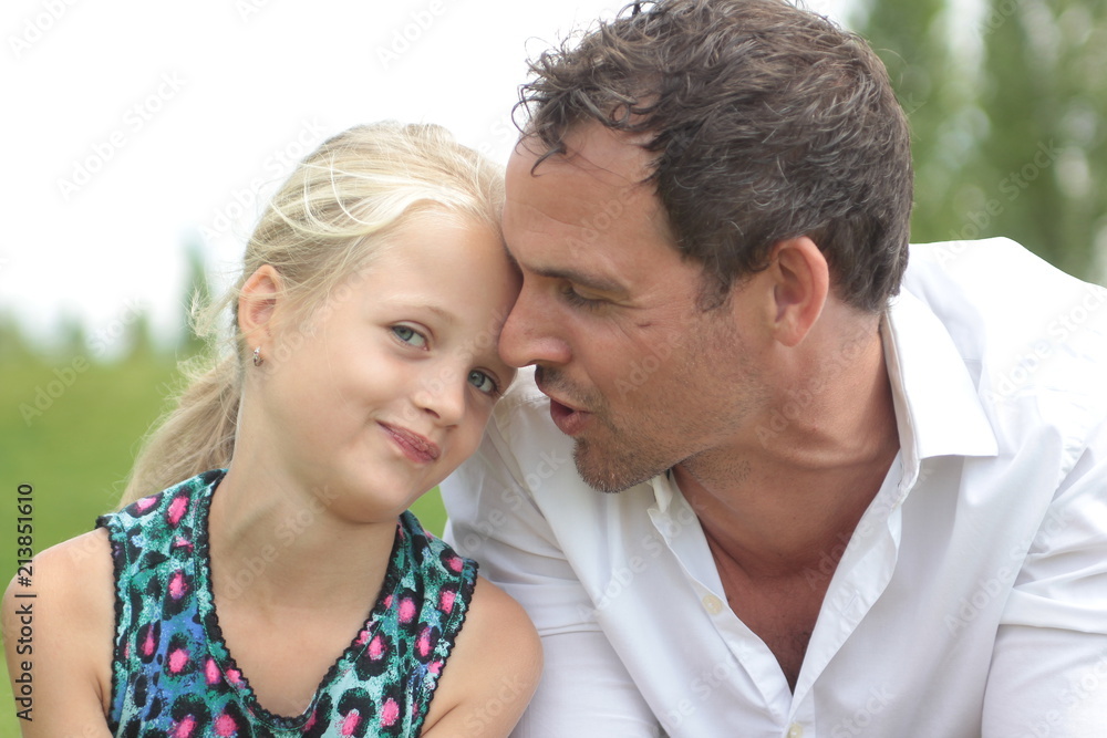 Fototapeta premium Father and daughter outside