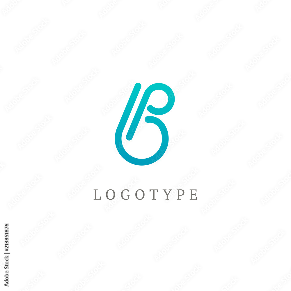 Monogram design elements, graceful template. Calligraphic elegant logo design. B logo. B line art monogram.