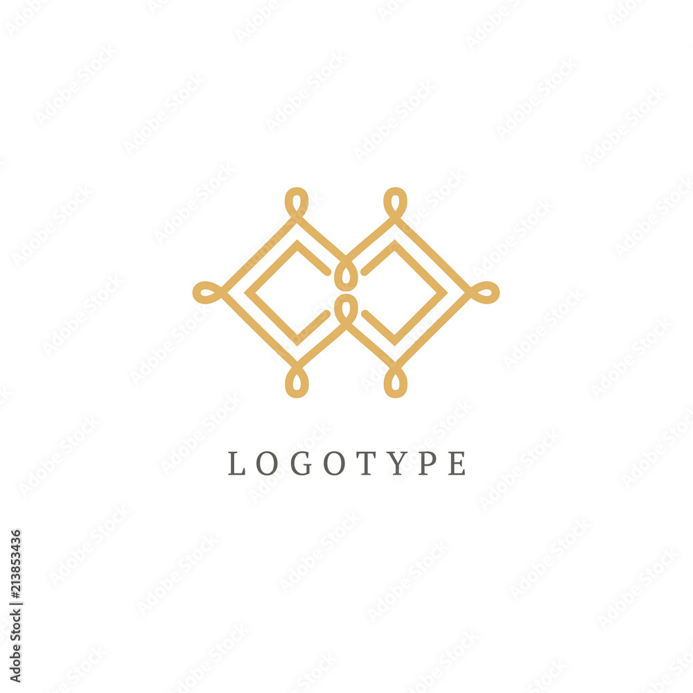 Vector celtic luxury curve logo design. Line art gold ornate frame. Vintage premium design vector element. Vector celtic luxury curve logo design. Line art gold ornate frame. Vintage premium design vector element.