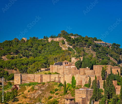 View on the famous Alcazar of Malaga, Spain