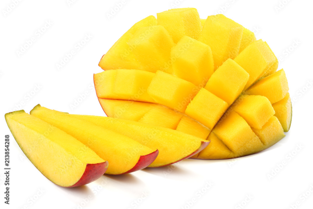 mango slice isolated on white background. healthy food mango slice isolated on white background. healthy food