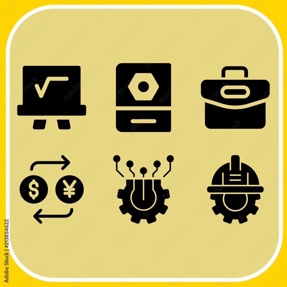 Simple 6 icon set of business related book, exchange, mathematics and component vector icons. Collection Illustration Simple 6 icon set of business related book, exchange, mathematics and component vector icons. Collection Illustration