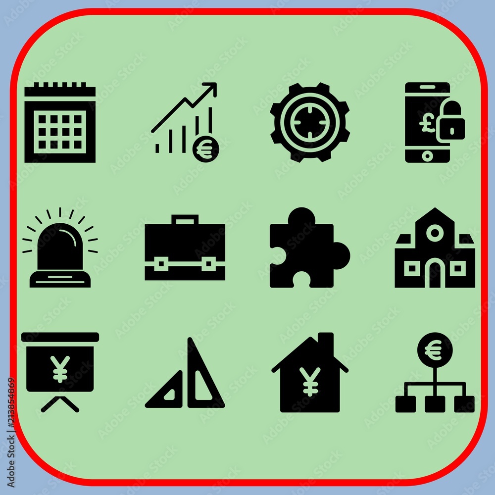 Simple 12 icon set of business related smartphone, school, calendar and target vector icons. Collection Illustration Simple 12 icon set of business related smartphone, school, calendar and target vector icons. Collection Illustration