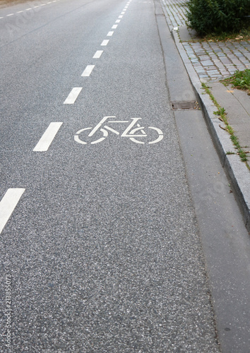 Wallpaper Mural Marked bicycle lane on a paved, concrete road in Germany, no people. Torontodigital.ca
