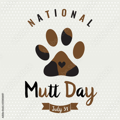 National Mutt Day card or background. vector illustration.