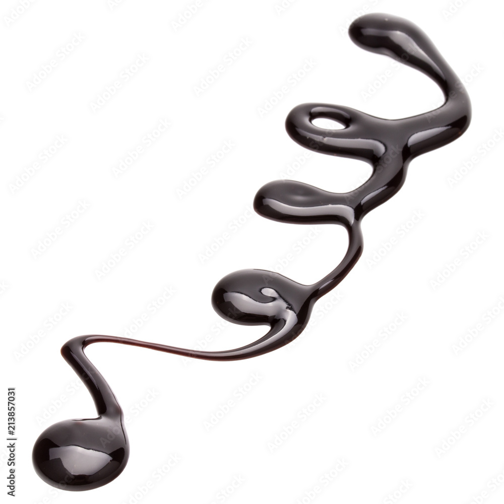 Obraz premium Chocolate syrup drop isolated on white background