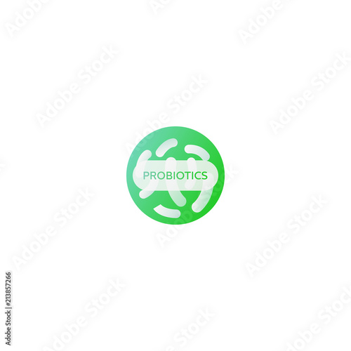 green probiotics bacteria logo  vector flora icon