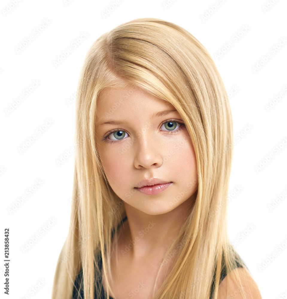 Portrait of a beautiful girl, isolated on white background Portrait of a beautiful girl, isolated on white background