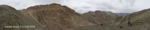 Dry mountain rang landscapes of the Indian Himalaya near Leh, Ladak, India.