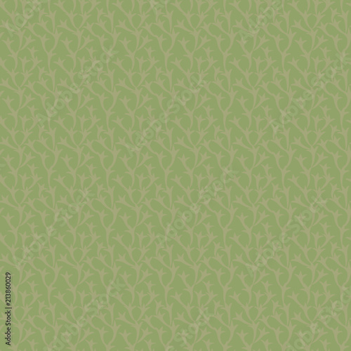 Wallpaper Mural Vector green floral natural seamless pattern with light brown branch leaves background. Torontodigital.ca