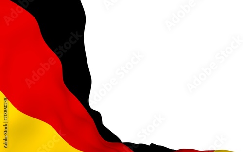 Flag of Germany. Wide format 3D illustration. State symbol of the Federal Republic of Germany. 3D rendering