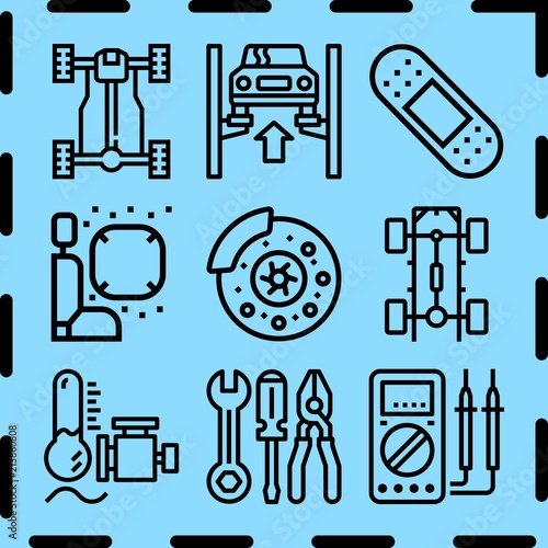 Simple 9 icon set of repair related [iconsRandom:4] vector icons. Collection Illustration