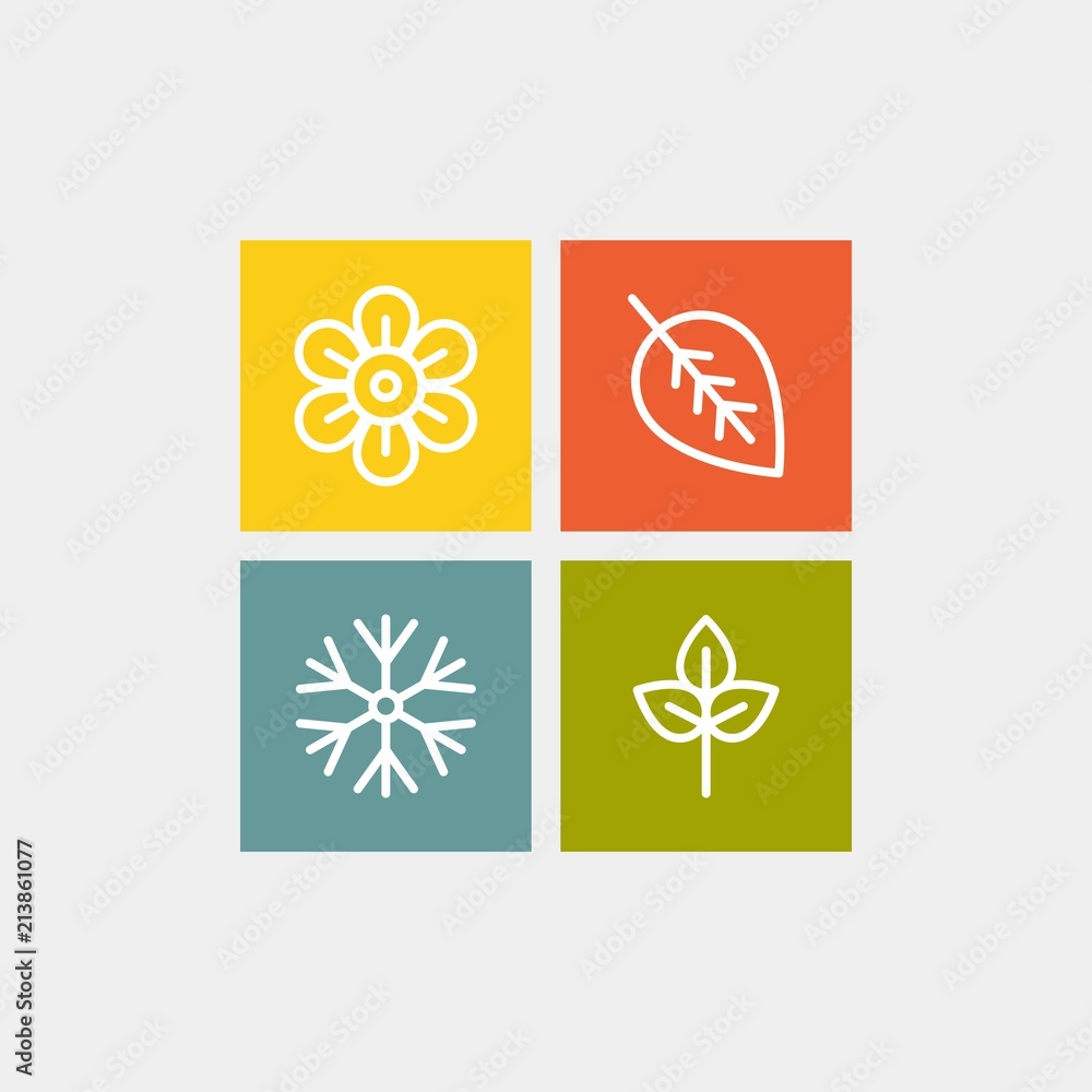 Seasons flat vector icons Seasons flat vector icons