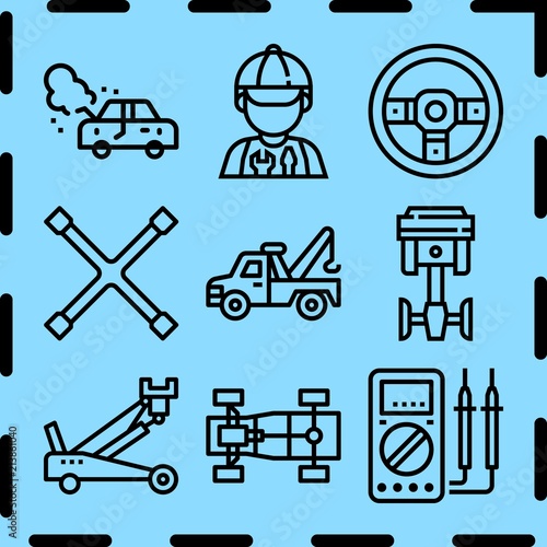 Simple 9 icon set of repair related [iconsRandom:4] vector icons. Collection Illustration