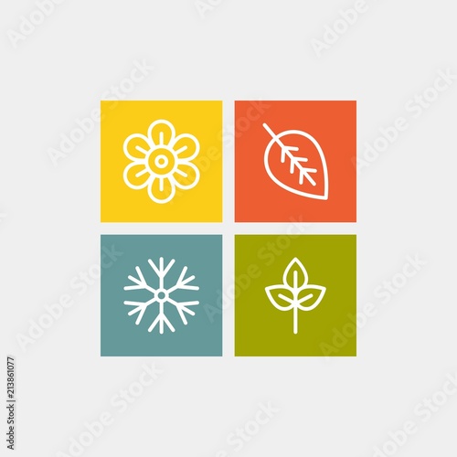 Seasons flat vector icons