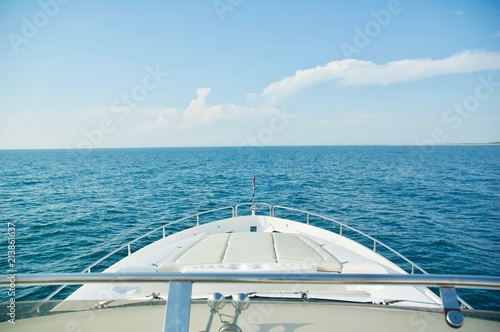 Luxury Yacht Cruising the Ocean in Newport, Rhode Island.  © Wellington Marketing