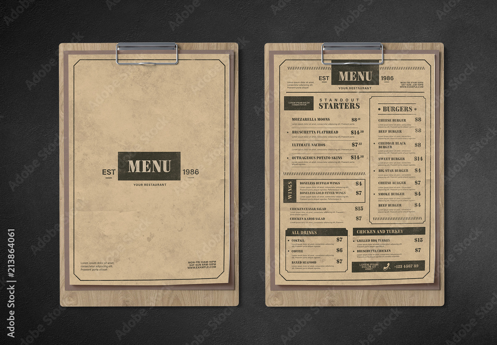 Retro Menu Design