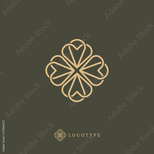 Vector celtic luxury curve logo design. Polygon ornate frame. Vintage premium design vector element.
