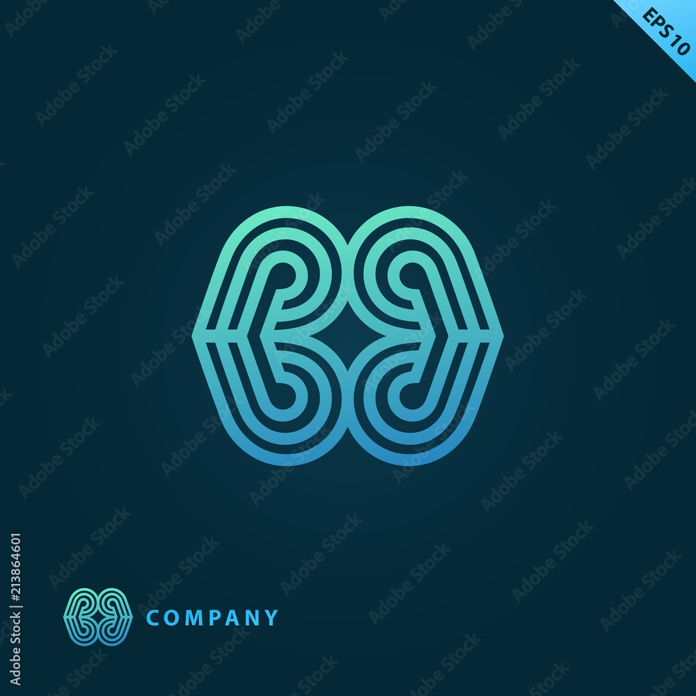 Vector abstract curve logo design. Modern minimalistic pattern frame. Premium design vector element. Vector abstract curve logo design. Modern minimalistic pattern frame. Premium design vector element.