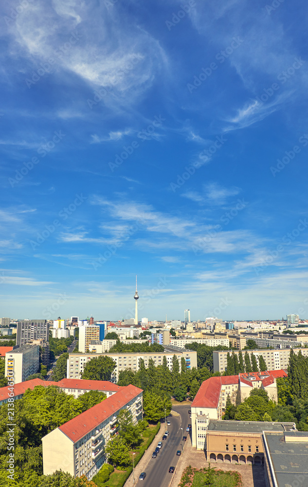 Eastern Berlin from above on a fine day in Summer