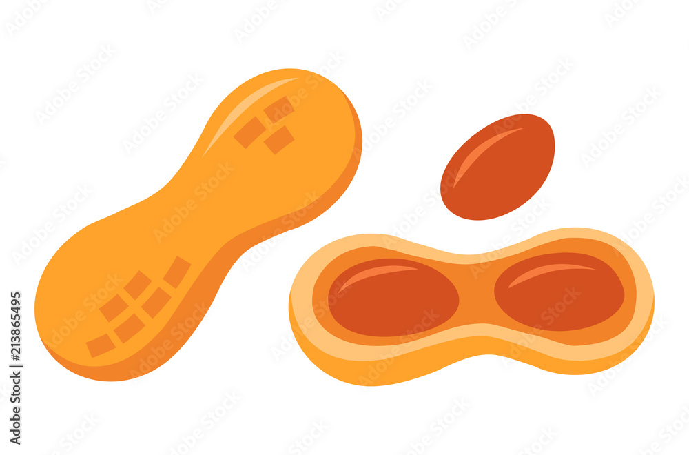 Flat vector icons of peanuts. Flat vector icons of peanuts.