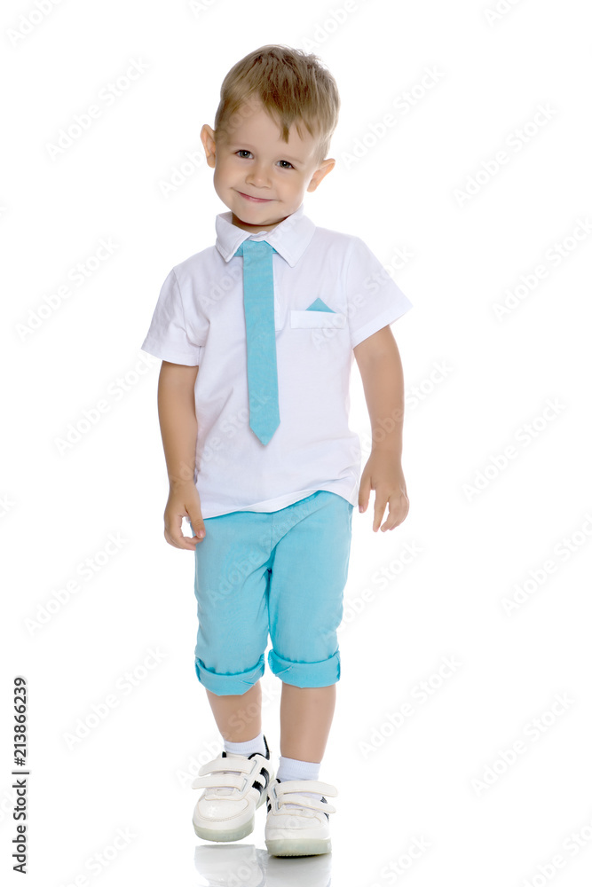 Handsome little boy in full growth