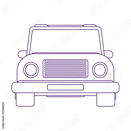 Sport utility vehicle. Crossover SUV. Urban car. Front view vector illustration. Line art style.