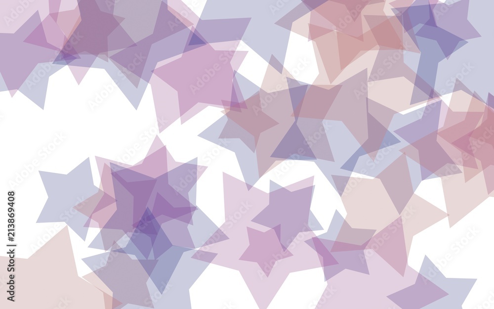 Multi Colored translucent stars on a white background. Red tones. 3D illustration Multi Colored translucent stars on a white background. Red tones. 3D illustration