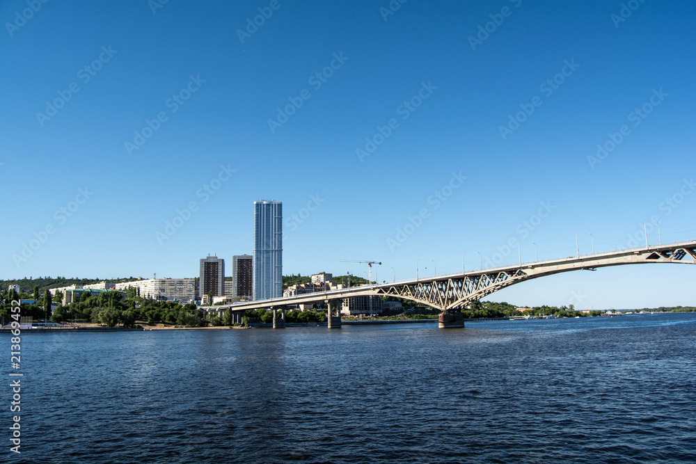 Naklejka premium City of Saratov on the Volga River