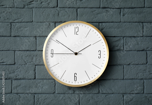 Wallpaper Mural Modern clock on brick wall. Time concept Torontodigital.ca