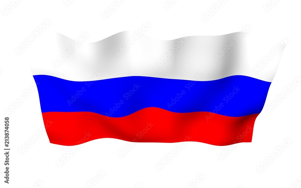 Waving flag of the Russian Federation. The National. State symbol of the Russia. 3D illustration Waving flag of the Russian Federation. The National. State symbol of the Russia. 3D illustration
