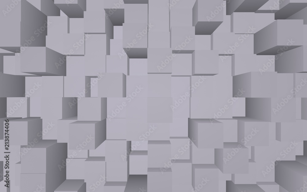 Abstract gray elegant cube geometric background. Chaotically advanced rectangular bars. 3D Rendering, 3D illustration Abstract gray elegant cube geometric background. Chaotically advanced rectangular bars. 3D Rendering, 3D illustration