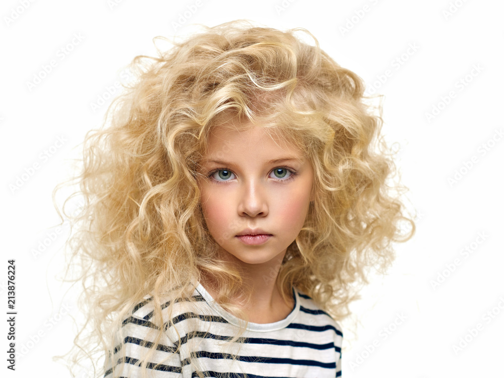 Portrait of the beautiful child on white background Portrait of the beautiful child on white background
