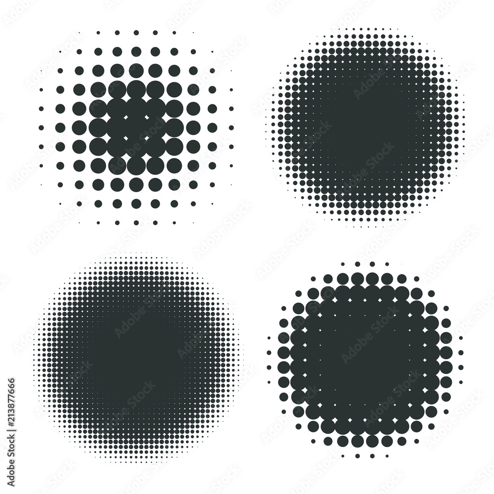 Abstract Halftone Backgrounds. Vector Set