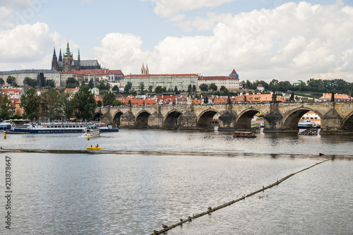 View on Old City and Charles Bridge in Prague, Czech Republic.