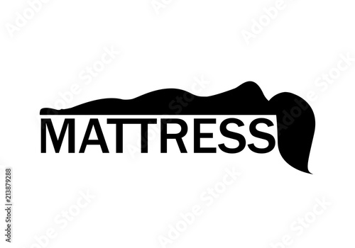 Orthopedic Mattress logo, silhouette of the sleeping woman ( template, vector ) A memorable logo for your brand