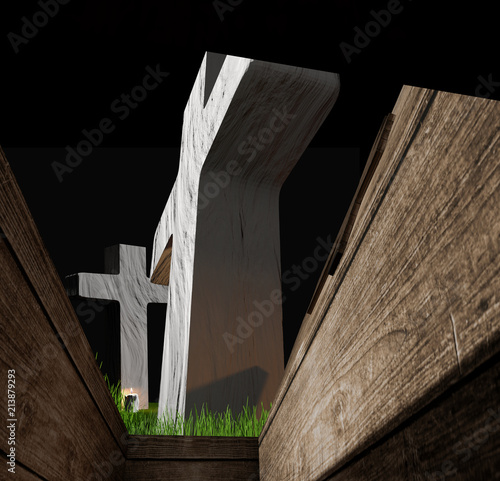 view from inside of a burie...