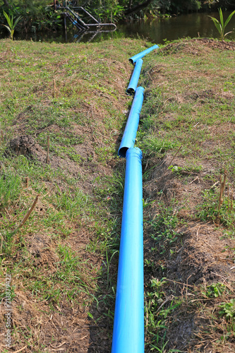 PVC water pipe waiting for connections.