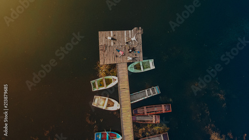 aerial view of moll with a friends laying down 