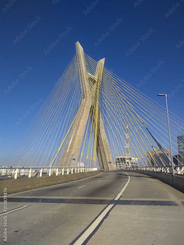 Cable-stayed bridge in the world, Sao Paulo Brazil, South America.