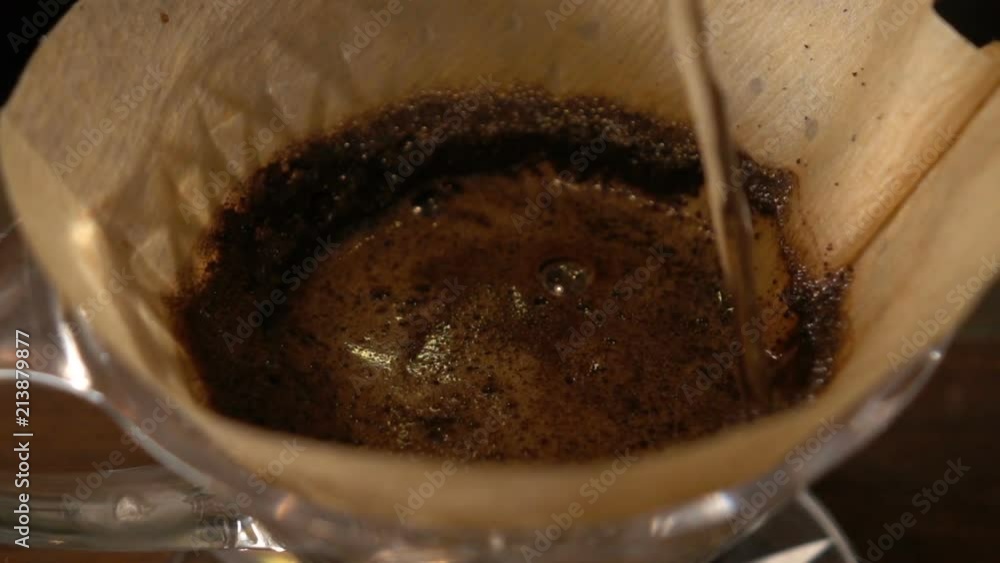 Slow motion shot of drip coffee Slow motion shot of drip coffee