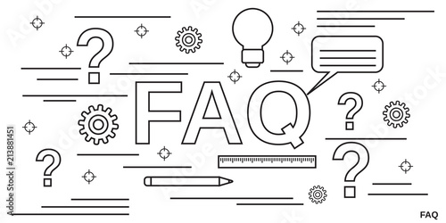 FAQ, user guide, tutorial thin line art style vector concept