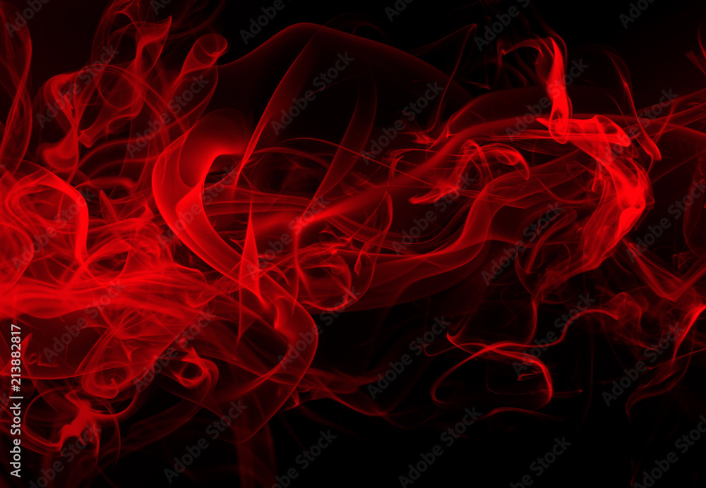 Movement of red smoke abstract on black background, fire design Stock Photo  | Adobe Stock