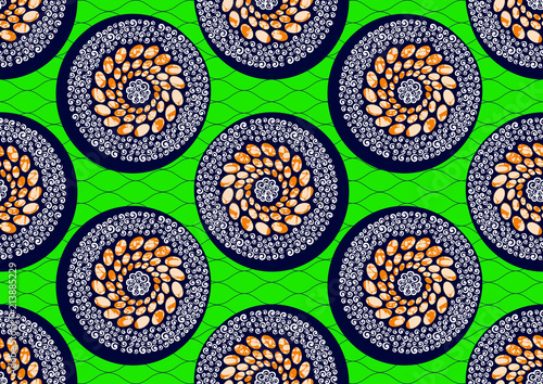 Textile fashion african print fabric super wax. vector illustration file.