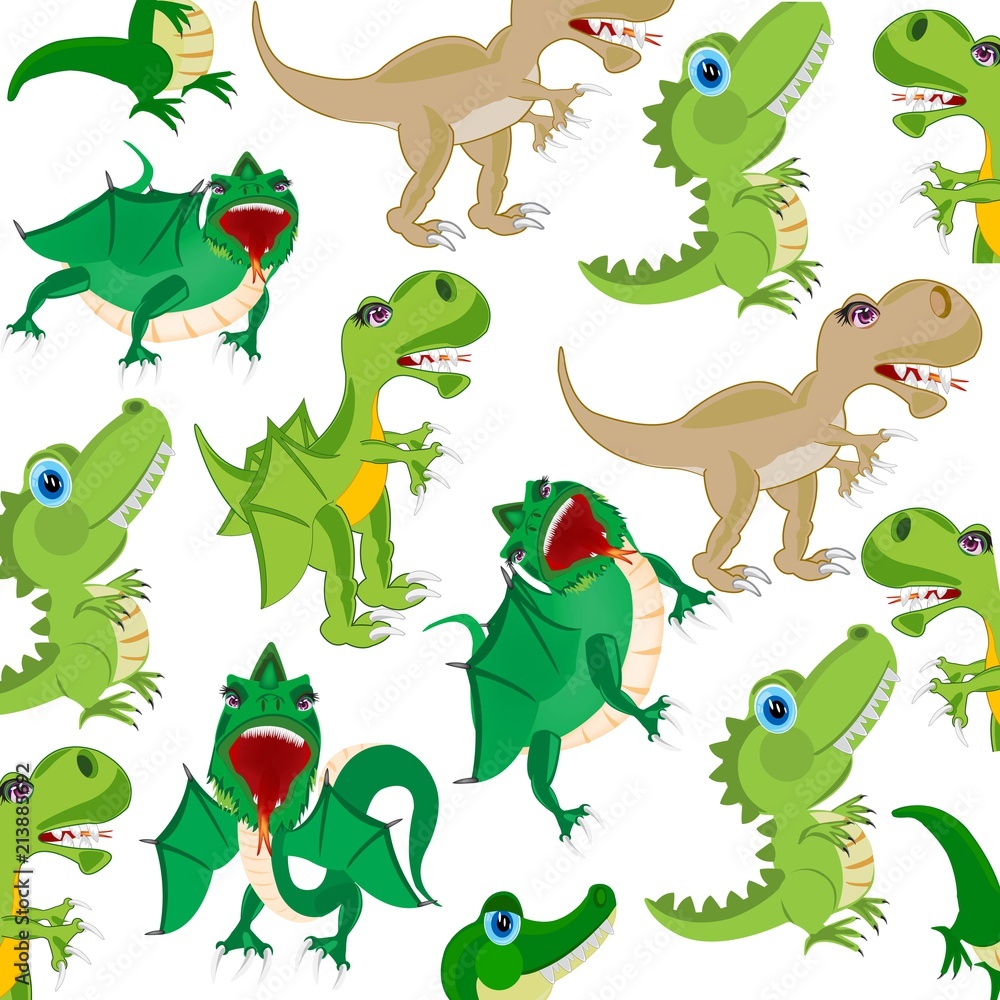 Obraz premium Animals dinosaurs pattern
