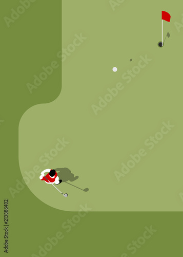 Aerial view of a golf course