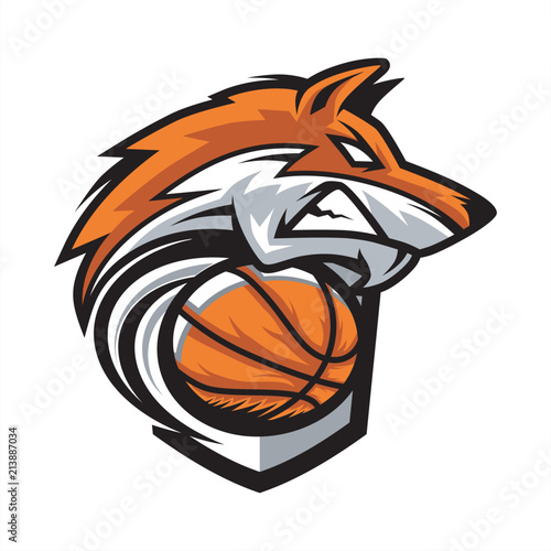 Basketball Wolf Team Logo
