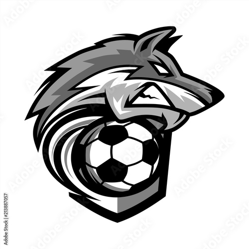 Football Wolf Team Logo