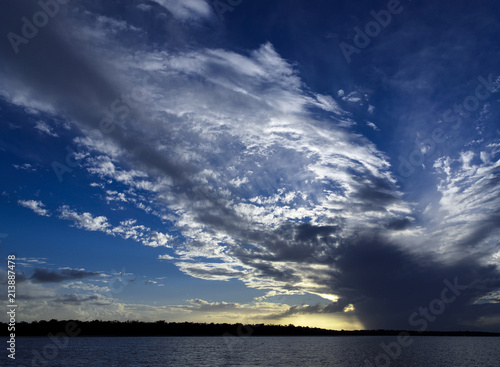 Magnificent white cloud display in blue sky. Australia. photo