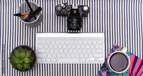Flatlay with african print